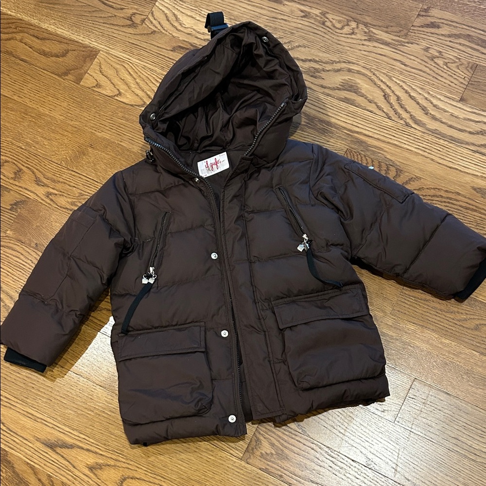 Il Gufo Chocolate Brown Puffer Jacket. Unisex size 5
